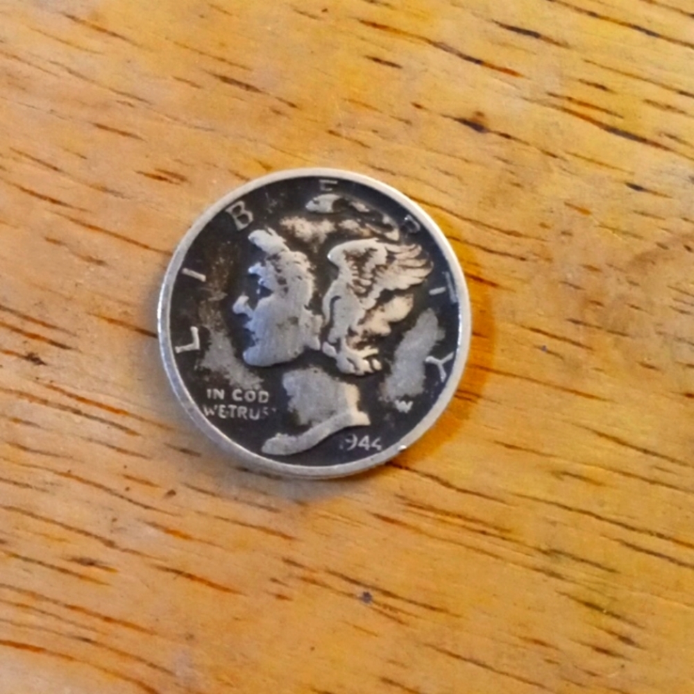 1944 Mercury dime misprint with w mark